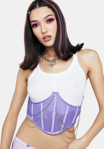 Lavender Renegade Coach Underbust Corset