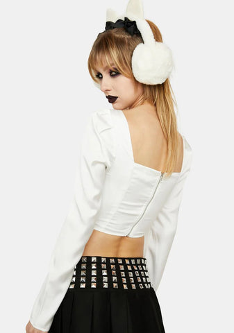 Text Read Bustier Crop Top