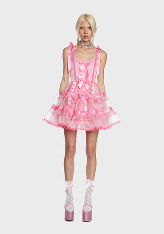 Charming Illusions Bow Mini Dress