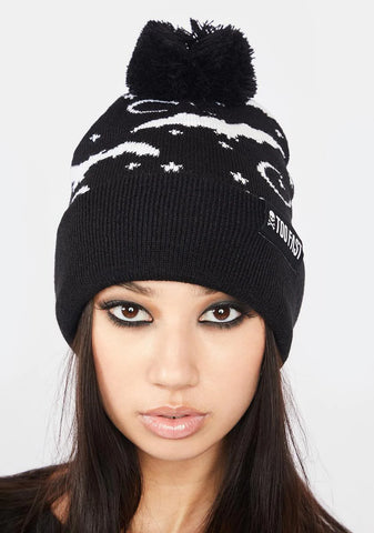Bat And Moon Knit Beanie