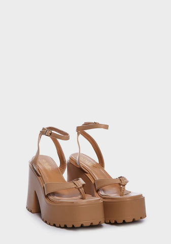Taupe Strut Your Stuff Platform Heels
