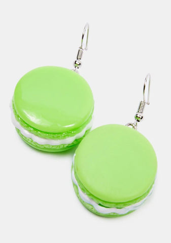 Pistachio Take A Bite Macaron Earrings