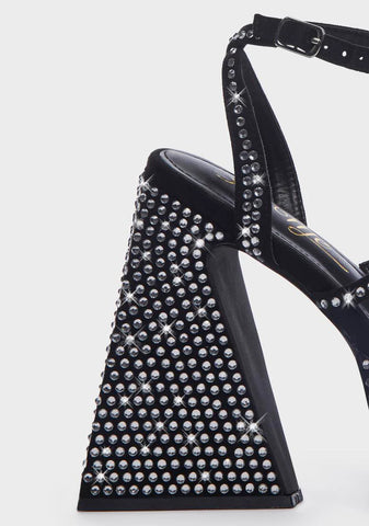 Noir Asking For Drama Block Heels