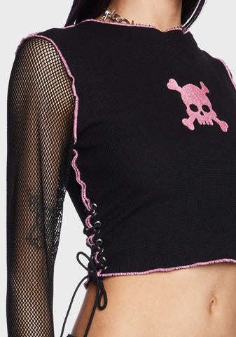 Riot Fishnet Sleeve Top