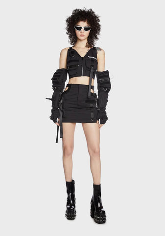 Bumster Cut-Out Mini Skirt