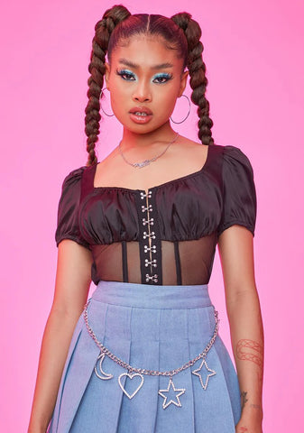 Can't Ignore Me Satin Corset Top