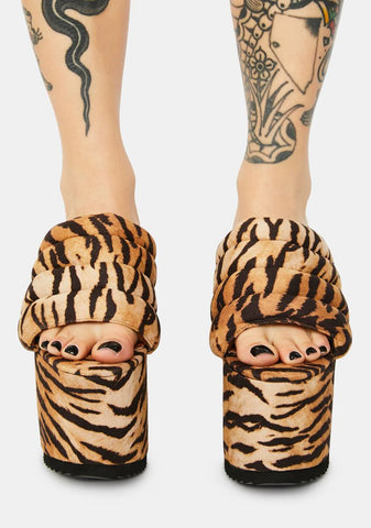 Striped Manolya Platform Sandals