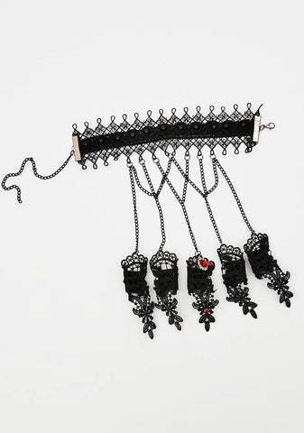 Victorian Gothic Lace & Chain Glove