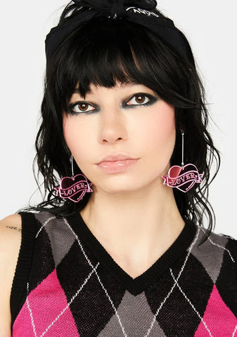 When In Vegas Heart Earrings