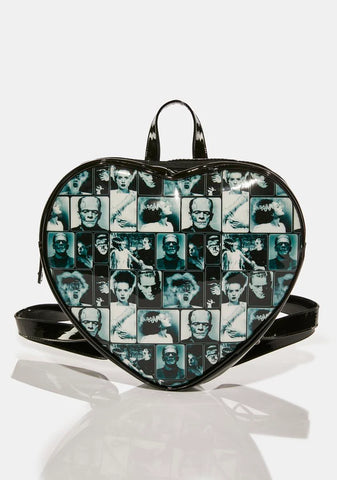 Retro Tile Pattern Heart Backpack