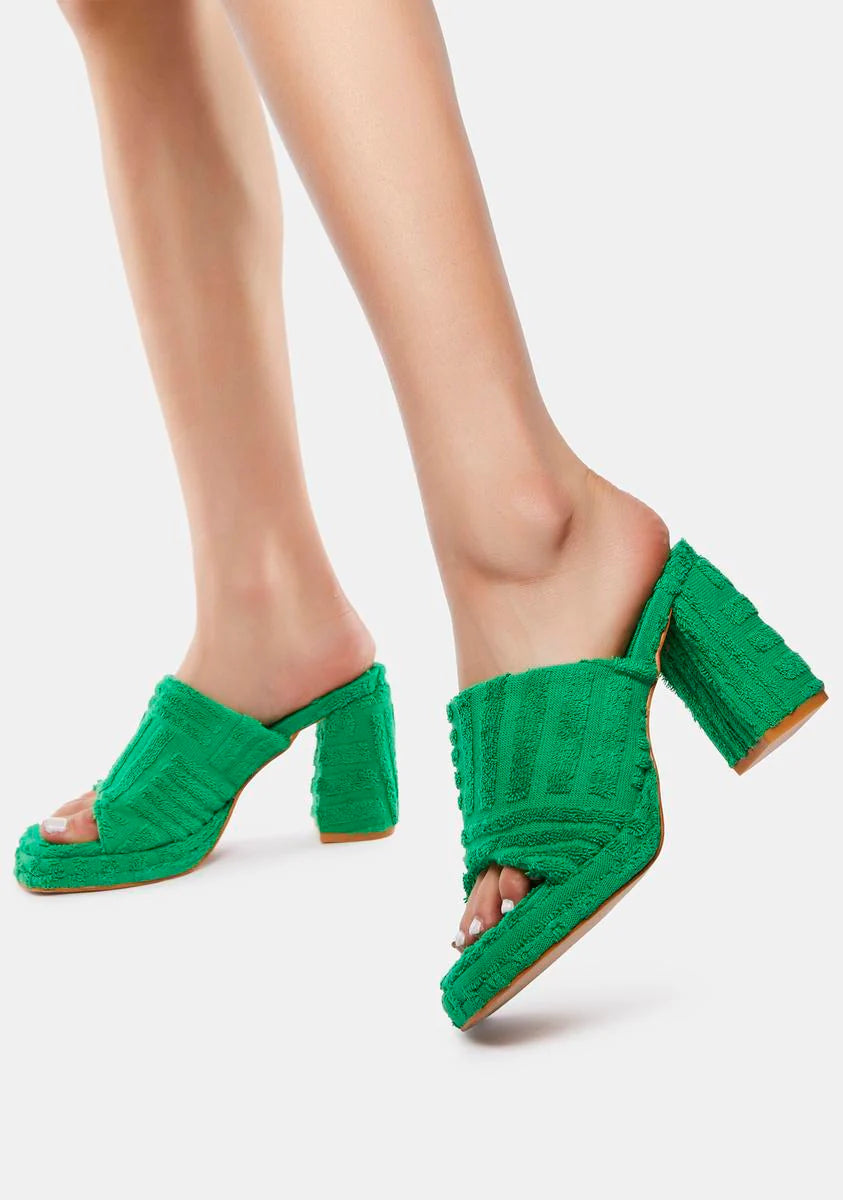 Sage Enticing Thoughts Block Heels