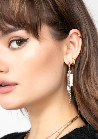 Pearlescent Hype Chain Earrings