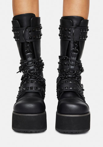 Watch Yourself Studded Platform Boots