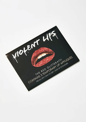 Red Glitterati Lip Applique