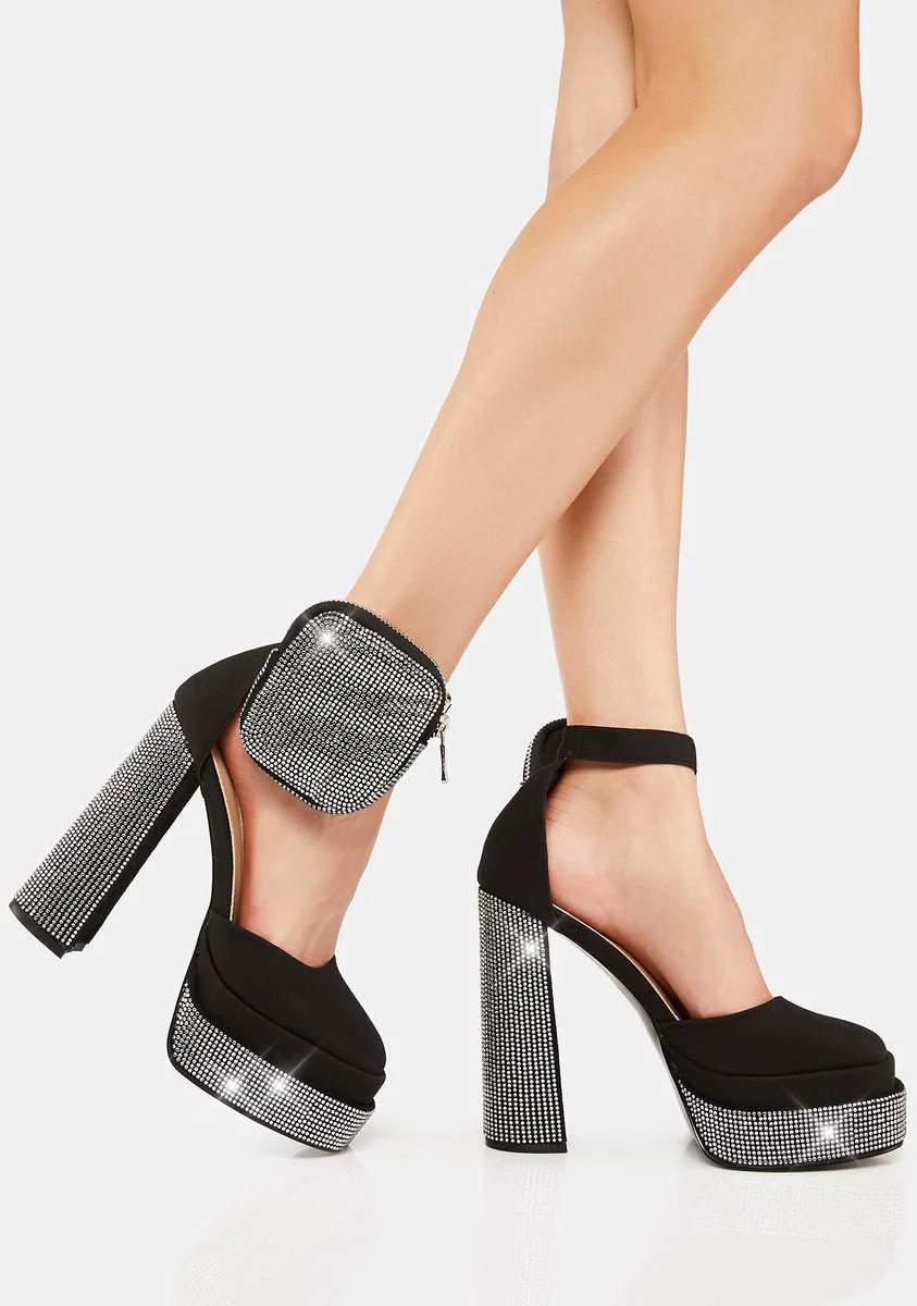 Diamonds On My Feet Chunky Pumps