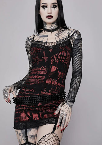 3-Row Black On Black Spiked Belt