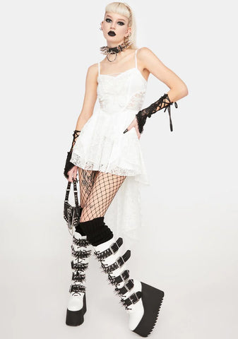 White Lace High-Low Dress