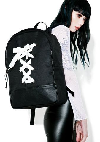 Crossed Wires Lace-Up Backpack