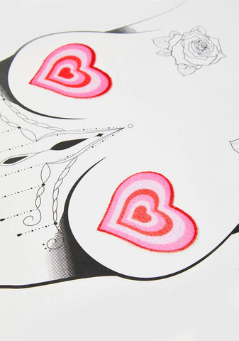 Red And Pink Velvet Heart Pasties