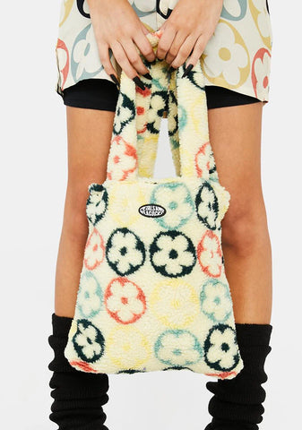 Petals Square Sherpa Tote Bag