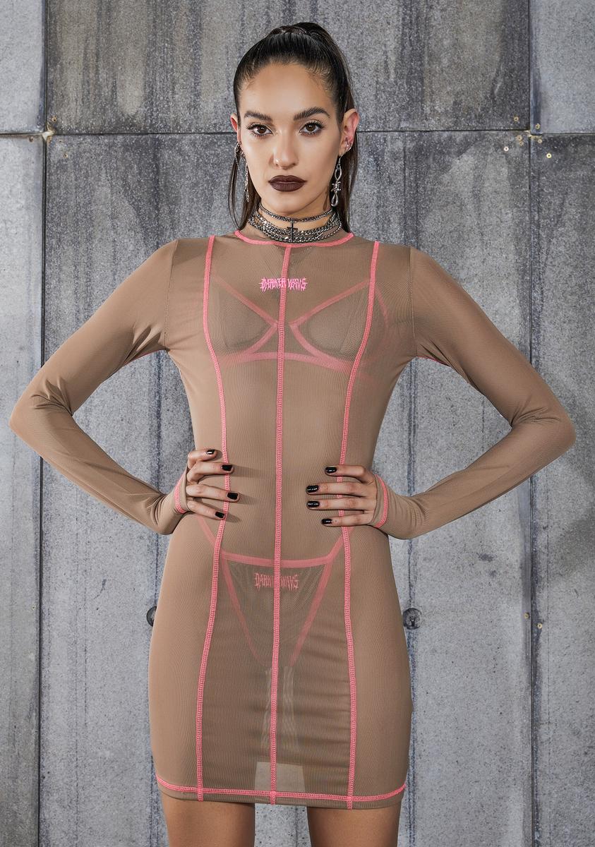 Snare Nude Mesh Bodycon Dress