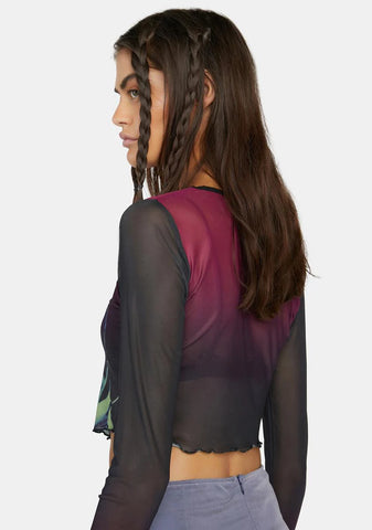 Kiss My Rose Mesh Top