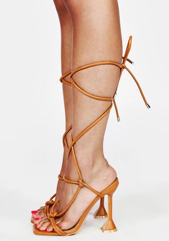Latte Future Past Lace Up Heels