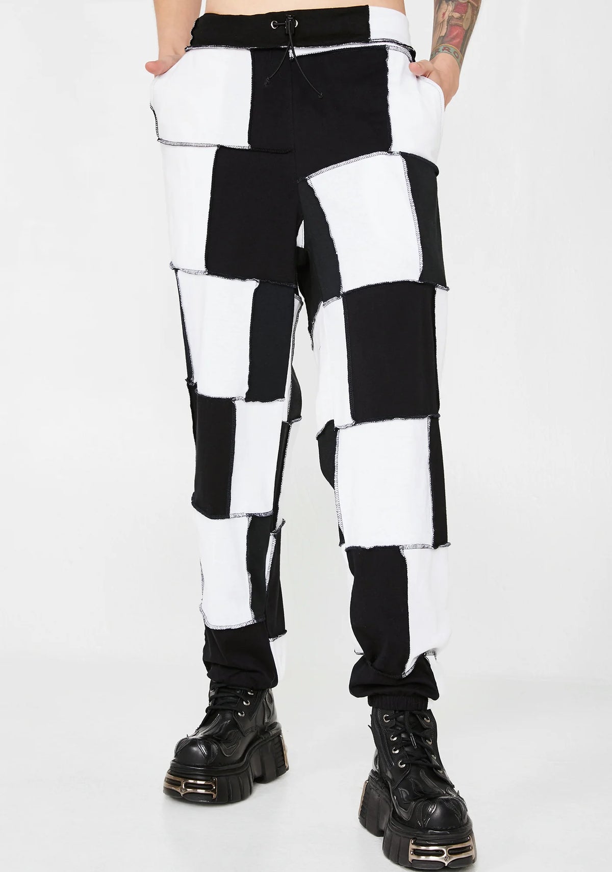 Patchwork Checkerboard Joggers