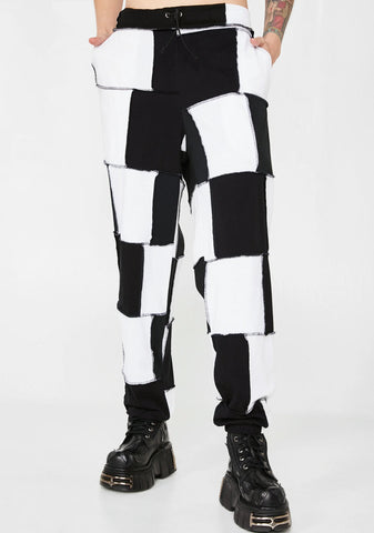 Patchwork Checkerboard Joggers