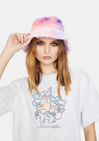 Lilac Take Me Back Faux Fur Bucket Hat
