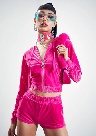 Sweet Arrangements Velour Mini Shorts