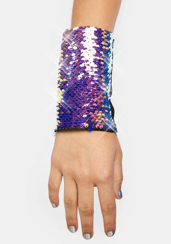 Stellar Winter Sequin Wrist Gloves