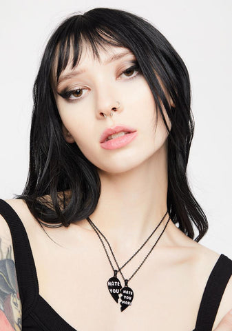 Hate You Friendship Necklace Set