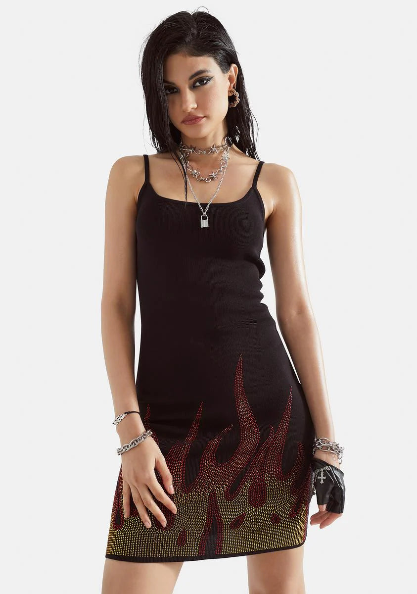 Fierce Fears Rhinestone Flame Dress