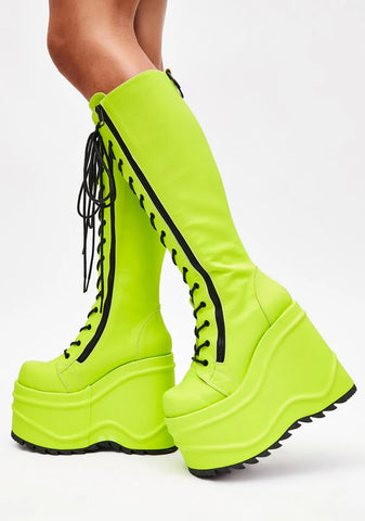Slime Evil Intentions Wedge Knee High Boots