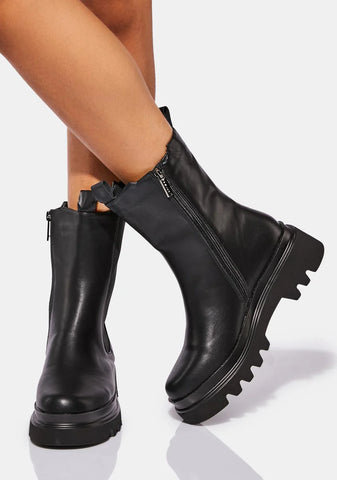 Noir Love And Care Chelsea Boots