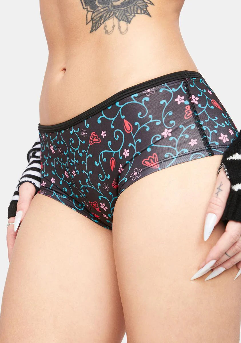 Vines Floral Boyshort Panties