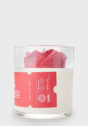 A Single Red Rose Candle