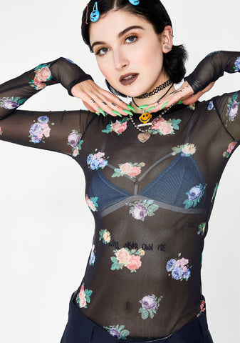 Bedroom Eyez Sheer Floral Top