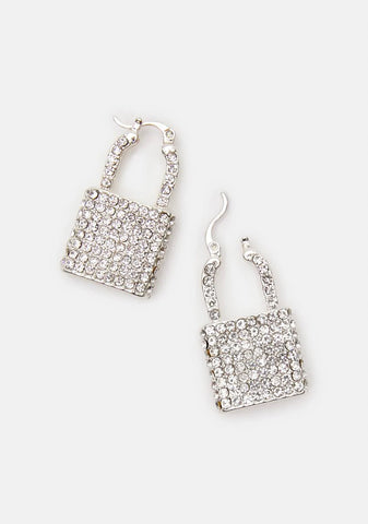 Locked N Loaded Rhinestone Earrings