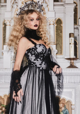 Dark As Night Tulle Maxi Dress