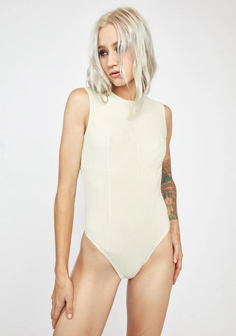 Oatmeal Bustier Silhouette Bodysuit