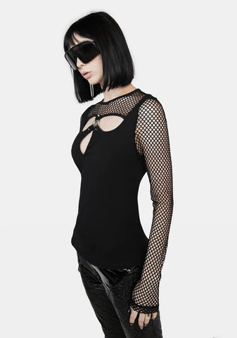 Keyhole Fishnet Top