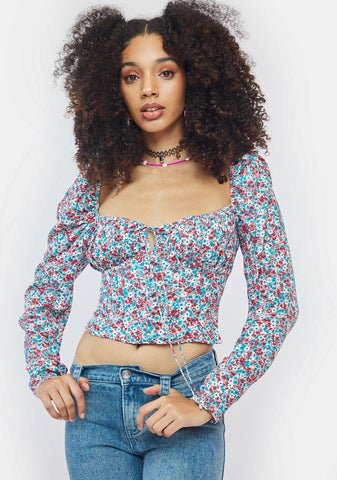 Lotte Puff Sleeve Corset Top