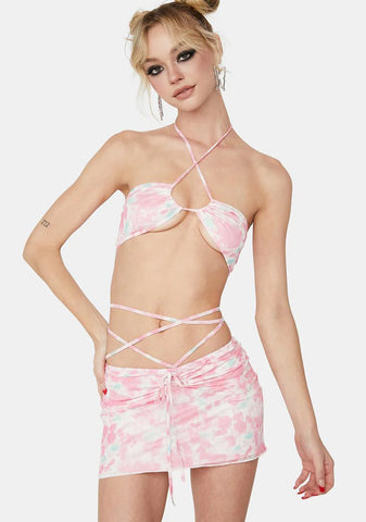 Viral Style Floral Skirt Set