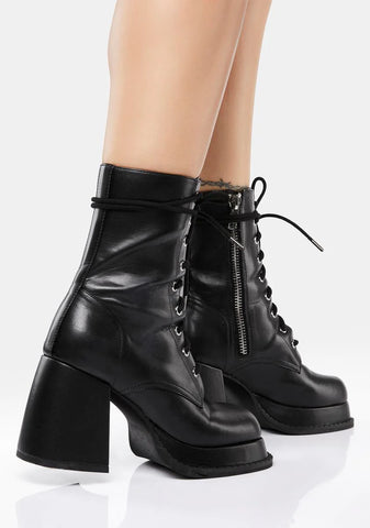 After School Club Lace-Up Boots