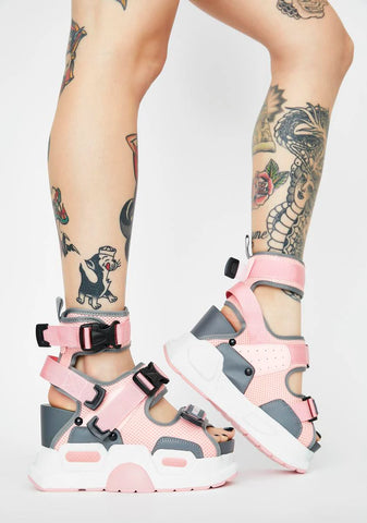 Pink Mulberry Platform Sandals