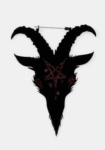 Red Pentagram Satan Hoop Earrings