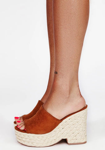 Tan Picnic Dates Platform Sandals