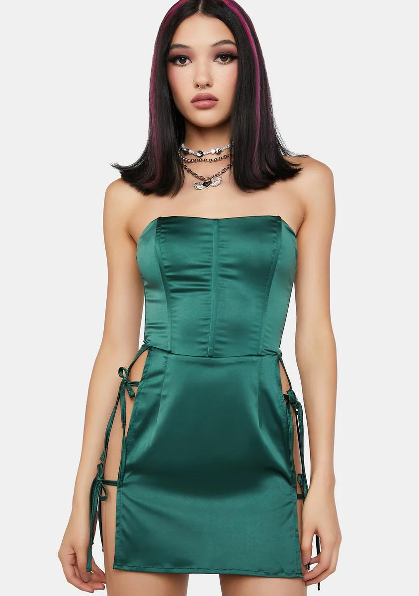 Emerald Hot Reception Corset Mini Dress